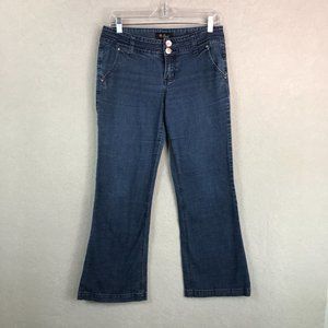 Guess Boot Cut Jeans Womens Size Medium Wash Denim Pants Low Rise Buttons Logo
